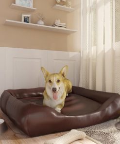 Krevet za pse smeđi 80 x 68 x 23 cm od umjetne kože