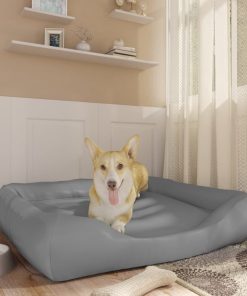 Krevet za pse svjetlosivi 105 x 80 x 25 cm od umjetne kože