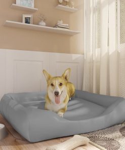 Krevet za pse svjetlosivi 80 x 68 x 23 cm od umjetne kože