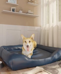 Krevet za pse tamnoplavi 105 x 80 x 25 cm od umjetne kože