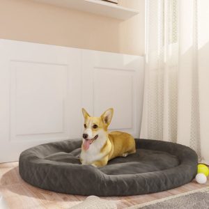 Krevet za pse tamnosivi 110 x 90 x 23 cm plišani