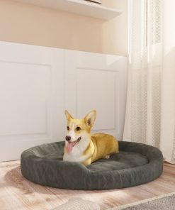 Krevet za pse tamnosivi 70 x 55 x 23 cm plišani