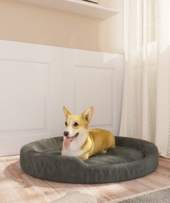 Krevet za pse tamnosivi 90 x 70x 23 cm plišani