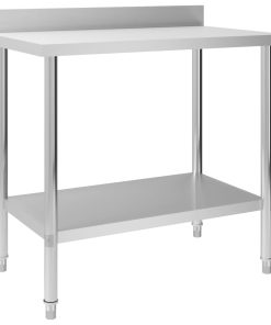 Kuhinjski radni stol 100 x 60 x 93 cm od nehrđajućeg čelika