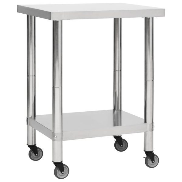 Kuhinjski radni stol s kotačima 80x30x85 cm nehrđajući čelik