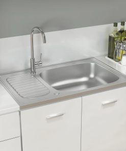 Kuhinjski sudoper srebrni 800x500x155 mm od nehrđajućeg čelika