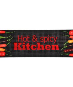 Kuhinjski tepih s natpisom Hot & Spicy perivi 60 x 300 cm