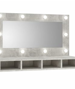 Kupaonski ormarić s LED ogledalom boja betona 90 x 31