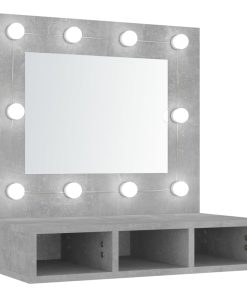 Kupaonski ormarić s ogledalom LED boja betona 60 x 31
