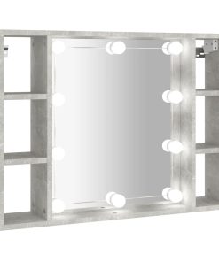 Kupaonski ormarić s ogledalom LED boja betona 76 x 15 x 55 cm