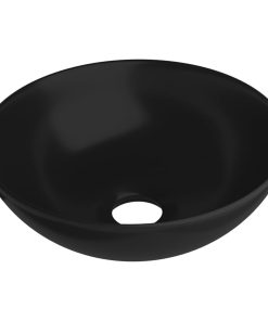 Kupaonski umivaonik od keramike mat crni okrugli