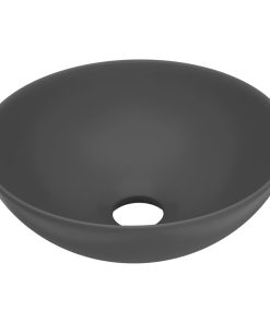 Kupaonski umivaonik od keramike tamnosivi okrugli