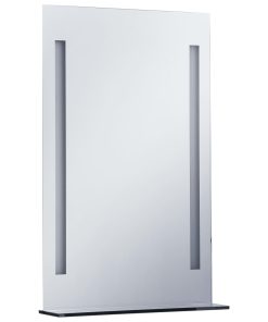 Kupaonsko LED zidno ogledalo s policom 60 x 80 cm