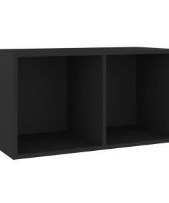 Kutija za pohranu vinilnih ploča crna 71 x 34 x 36 cm drvena