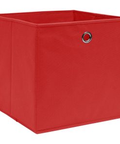 Kutije za pohranu 10 kom crvene 32 x 32 x 32 cm od tkanine