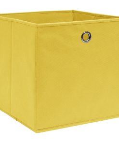 Kutije za pohranu 10 kom žute 32 x 32 x 32 cm od tkanine