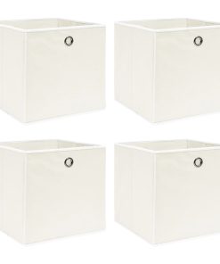 Kutije za pohranu 4 kom bijele 32 x 32 x 32 cm od tkanine