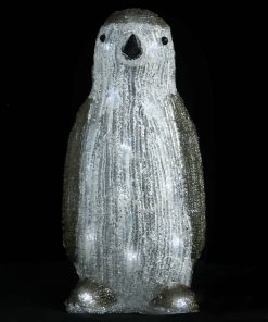 LED božićna akrilna figura pingvina unutarnja i vanjska 30 cm