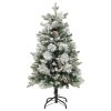 LED božićno drvce sa snijegom i češerima 150 cm PVC i PE