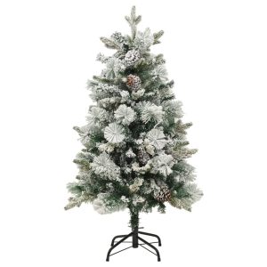 LED božićno drvce sa snijegom i češerima 150 cm PVC i PE