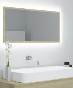 LED kupaonsko ogledalo boja hrasta sonome 90x8