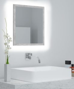LED kupaonsko ogledalo siva boja betona 40x8
