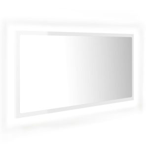 LED kupaonsko ogledalo visoki sjaj bijelo 90x8