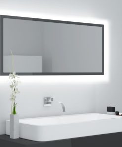 LED kupaonsko ogledalo visoki sjaj sivo 100x8