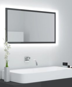 LED kupaonsko ogledalo visoki sjaj sivo 80x8