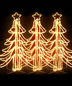 LED sklopiva figura božićno drvce 3 kom topla bijela 87x87x93cm