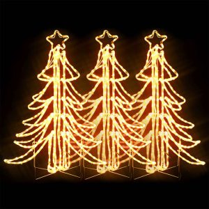 LED sklopiva figura božićno drvce 3 kom topla bijela 87x87x93cm