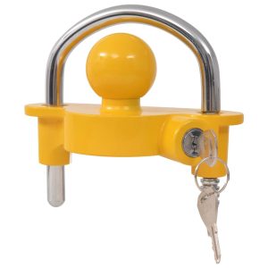 Lokot za prikolicu s 2 ključa od legure čelika i aluminija žuti