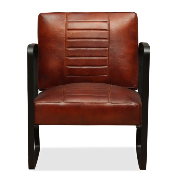 Lounge stolica od prave kože smeđa
