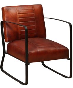 Lounge stolica od prave kože smeđa