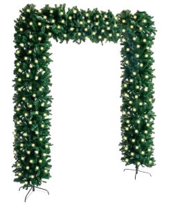Luk od božićnih drvca s LED svjetlima zeleni 240 cm