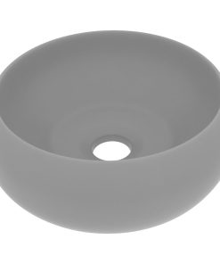 Luksuzni okrugli umivaonik mat svjetlosivi 40 x 15 cm keramički