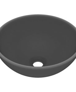 Luksuzni okrugli umivaonik mat tamnosivi 32