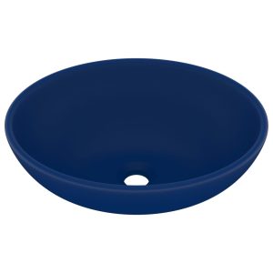Luksuzni ovalni umivaonik mat tamnoplavi 40 x 33 cm keramički