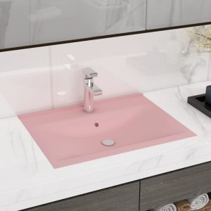 Luksuzni umivaonik mat ružičasti 60 x 46 cm keramički