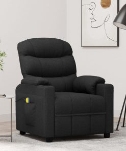 Masažna fotelja od tkanine crna