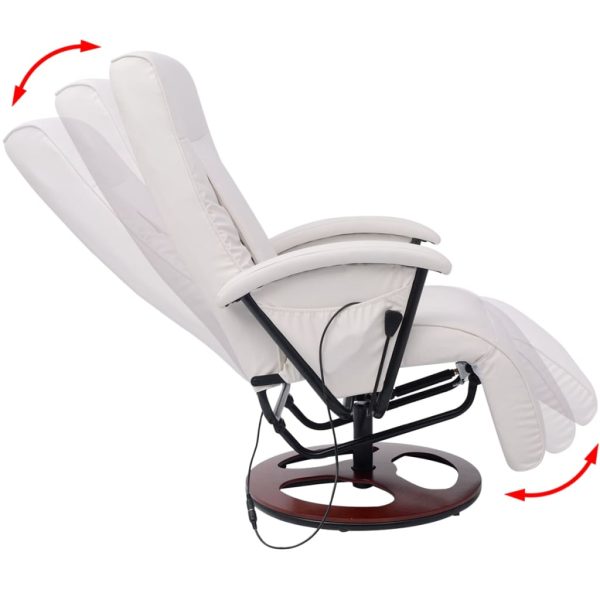 Masažna fotelja za shiatsu od umjetne kože bijela