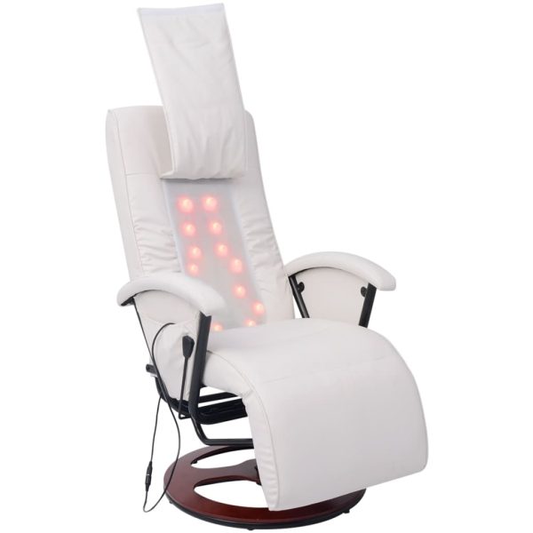 Masažna fotelja za shiatsu od umjetne kože bijela
