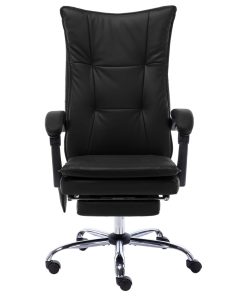 Masažna uredska stolica od umjetne kože crna