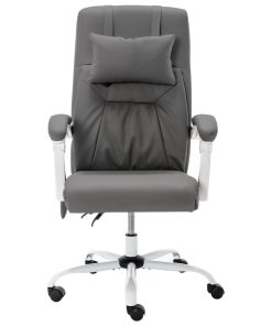 Masažna uredska stolica od umjetne kože siva