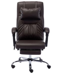 Masažna uredska stolica od umjetne kože smeđa