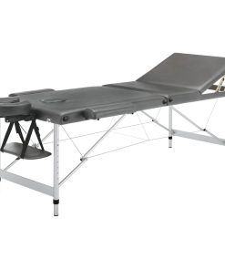 Masažni stol s 3 zone i aluminijskim okvirom antracit 186x68 cm