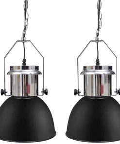 Metalna stropna svjetiljka 2 kom podesive visine moderna crna