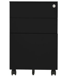 Mobilni ormarić za spise crni 39 x 45 x 60 cm čelični
