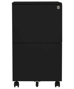 Mobilni ormarić za spise crni 39 x 45 x 67 cm čelični