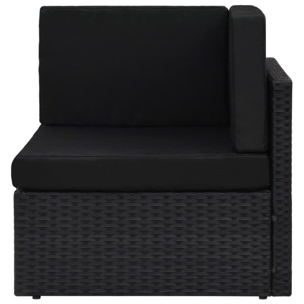 Modularna kutna sofa od poliratana crna